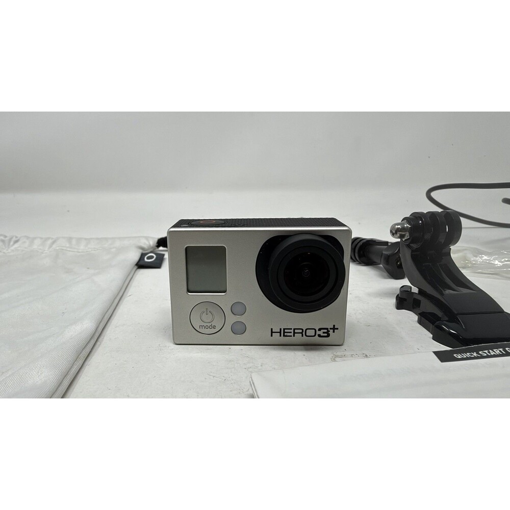GoPro Hero 3+ Action Camera - Silver With Battery, Case, & More - Tested Works